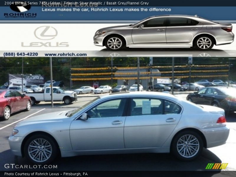 Titanium Silver Metallic / Basalt Grey/Flannel Grey 2004 BMW 7 Series 745Li Sedan