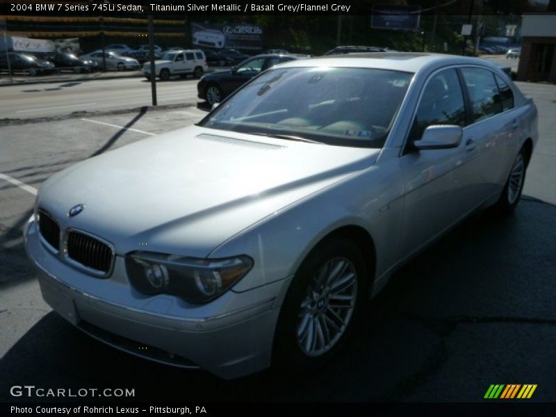 Titanium Silver Metallic / Basalt Grey/Flannel Grey 2004 BMW 7 Series 745Li Sedan
