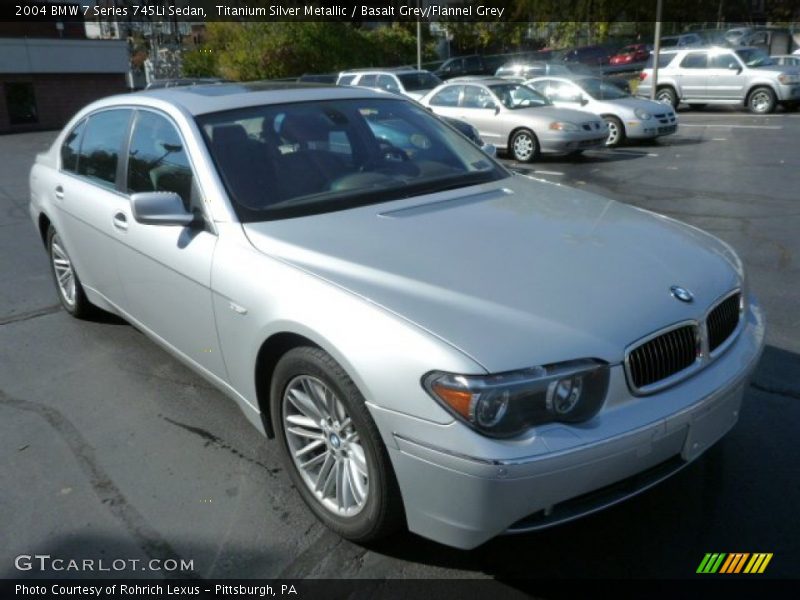 Titanium Silver Metallic / Basalt Grey/Flannel Grey 2004 BMW 7 Series 745Li Sedan