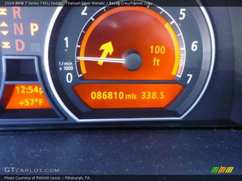 Titanium Silver Metallic / Basalt Grey/Flannel Grey 2004 BMW 7 Series 745Li Sedan