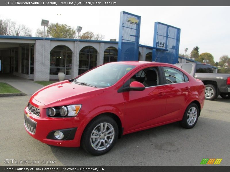 Red Hot / Jet Black/Dark Titanium 2014 Chevrolet Sonic LT Sedan