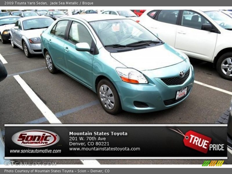 Jade Sea Metallic / Bisque 2009 Toyota Yaris Sedan