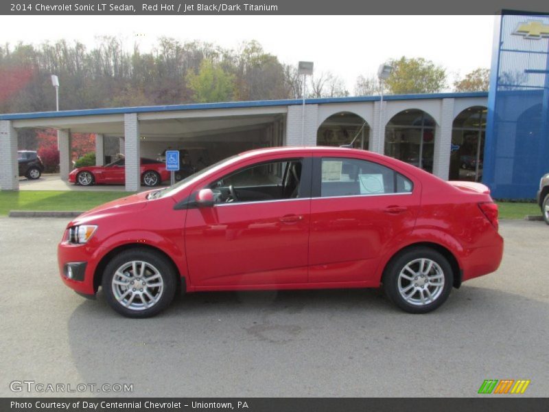 Red Hot / Jet Black/Dark Titanium 2014 Chevrolet Sonic LT Sedan