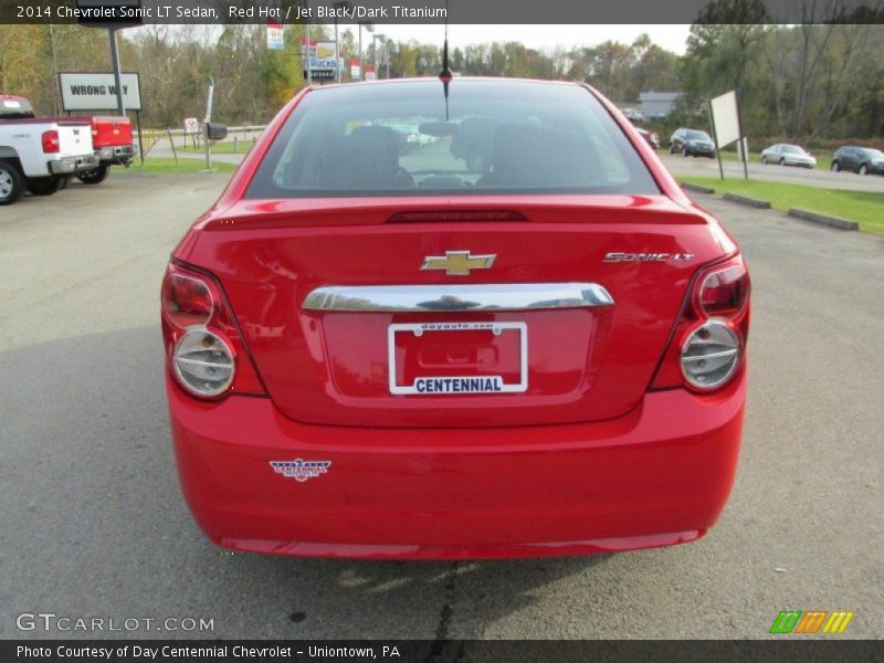 Red Hot / Jet Black/Dark Titanium 2014 Chevrolet Sonic LT Sedan