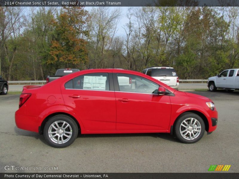 Red Hot / Jet Black/Dark Titanium 2014 Chevrolet Sonic LT Sedan