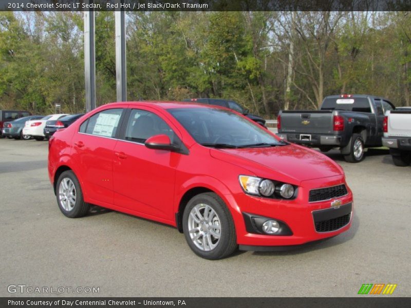Red Hot / Jet Black/Dark Titanium 2014 Chevrolet Sonic LT Sedan