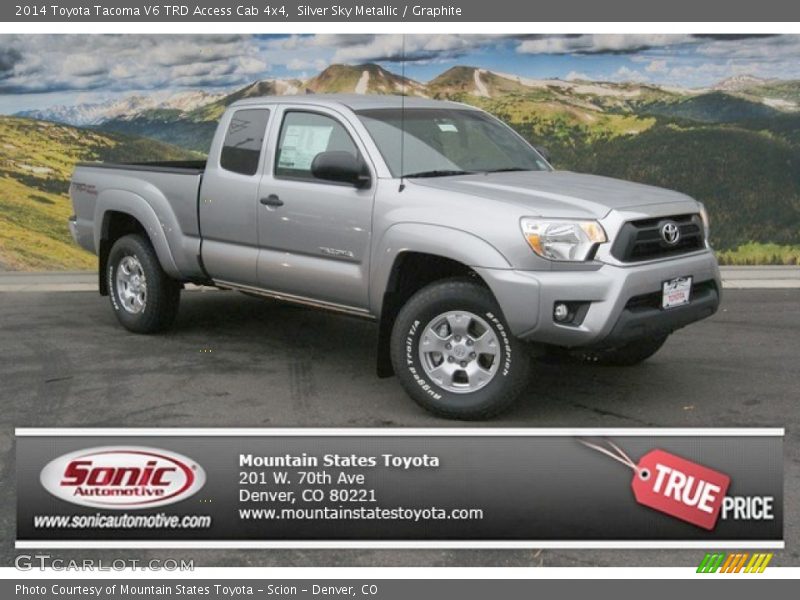 Silver Sky Metallic / Graphite 2014 Toyota Tacoma V6 TRD Access Cab 4x4