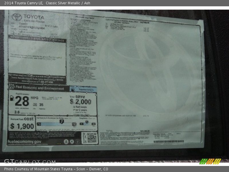 Classic Silver Metallic / Ash 2014 Toyota Camry LE