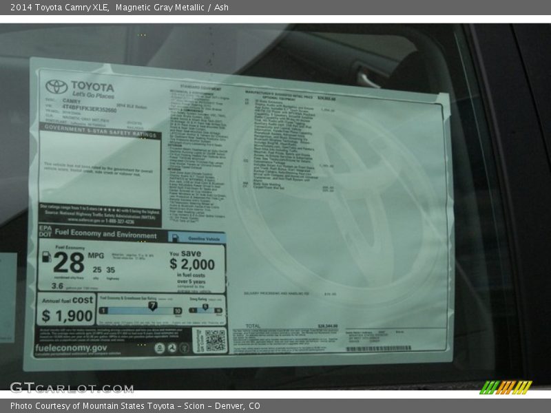 Magnetic Gray Metallic / Ash 2014 Toyota Camry XLE