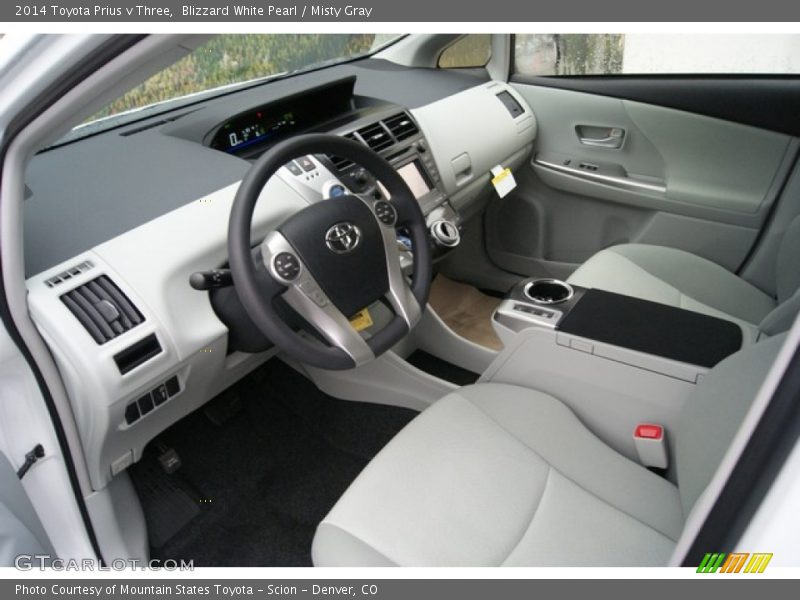 Blizzard White Pearl / Misty Gray 2014 Toyota Prius v Three