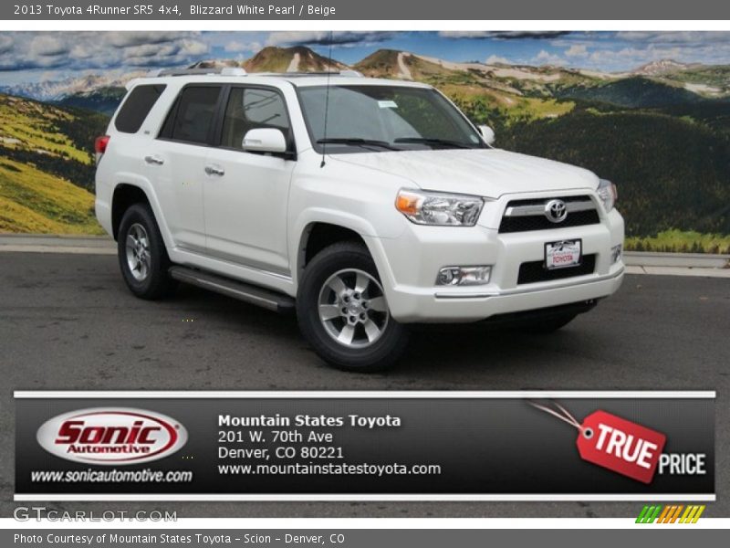 Blizzard White Pearl / Beige 2013 Toyota 4Runner SR5 4x4
