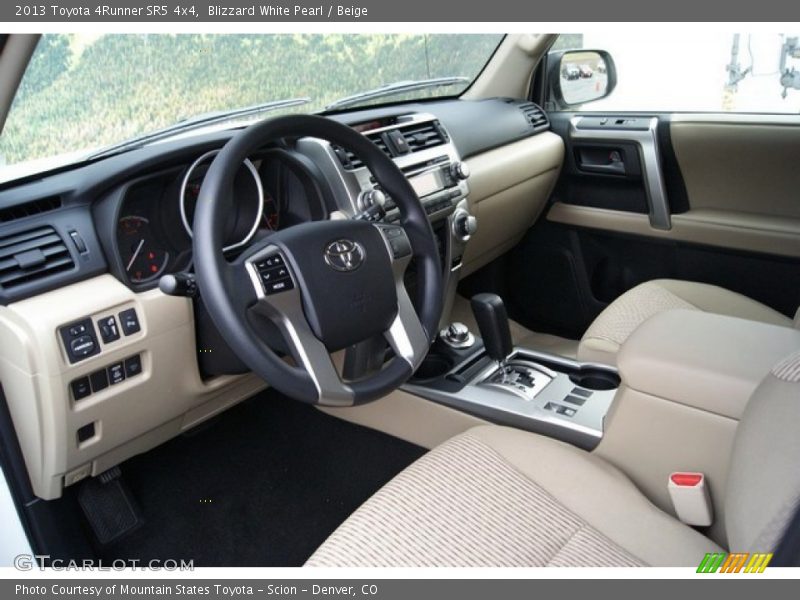 Blizzard White Pearl / Beige 2013 Toyota 4Runner SR5 4x4