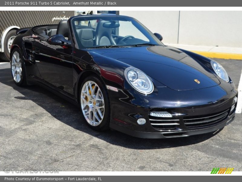 Amethyst Metallic / Black 2011 Porsche 911 Turbo S Cabriolet
