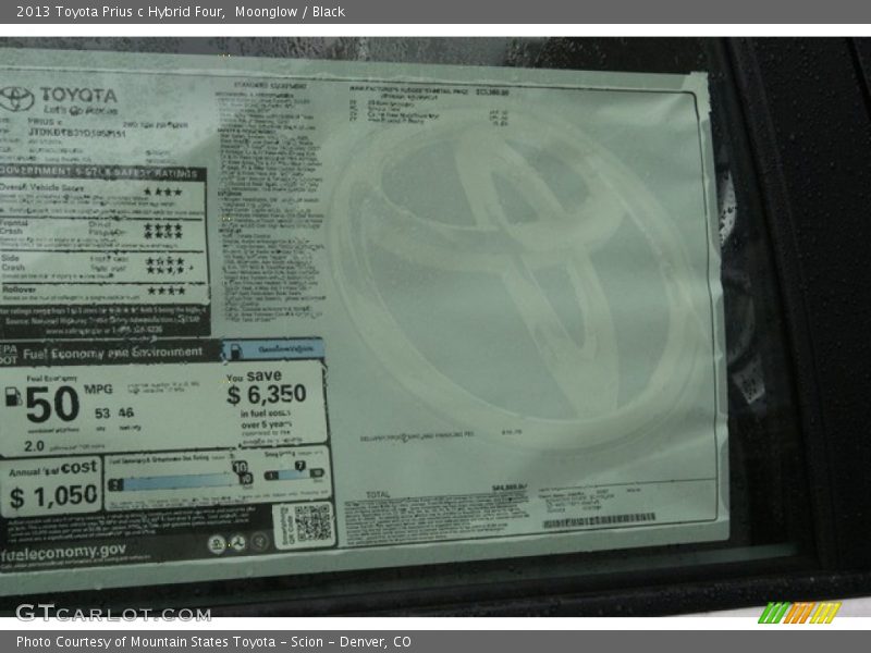 Moonglow / Black 2013 Toyota Prius c Hybrid Four