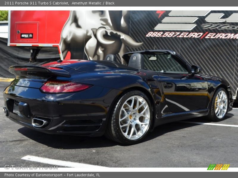 Amethyst Metallic / Black 2011 Porsche 911 Turbo S Cabriolet