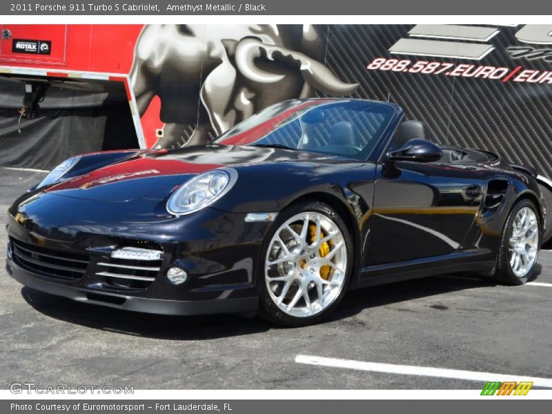 Amethyst Metallic / Black 2011 Porsche 911 Turbo S Cabriolet