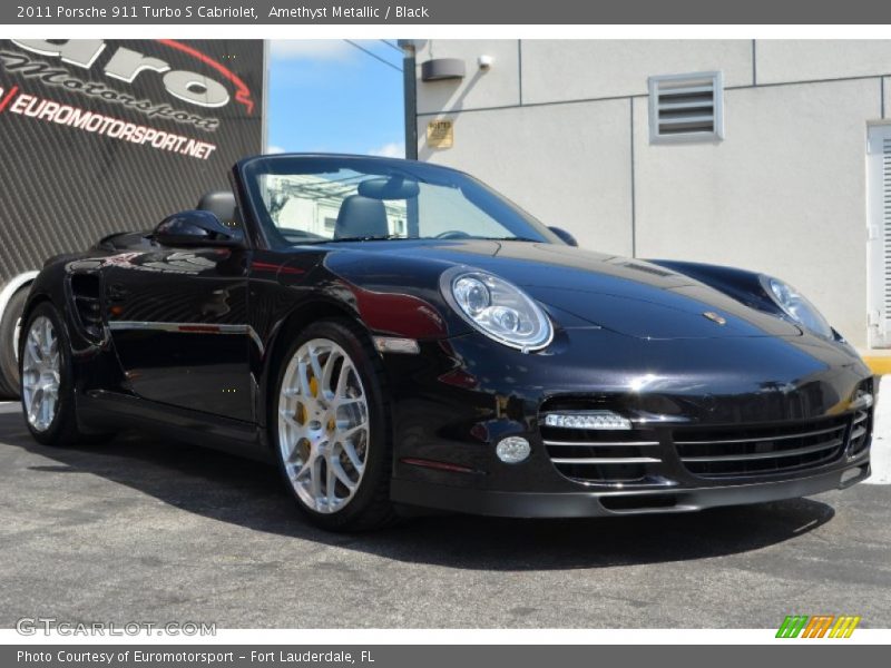 Amethyst Metallic / Black 2011 Porsche 911 Turbo S Cabriolet