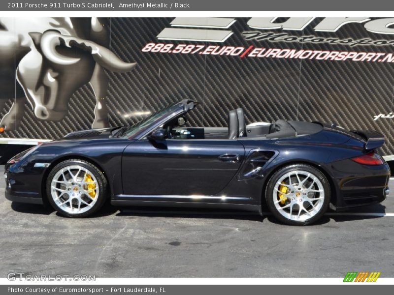 Amethyst Metallic / Black 2011 Porsche 911 Turbo S Cabriolet