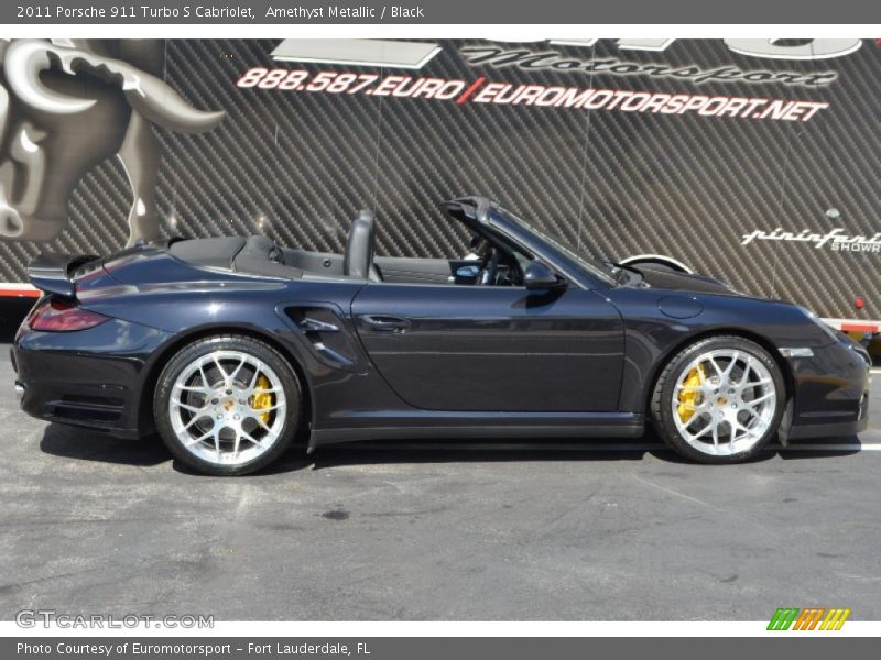 Amethyst Metallic / Black 2011 Porsche 911 Turbo S Cabriolet