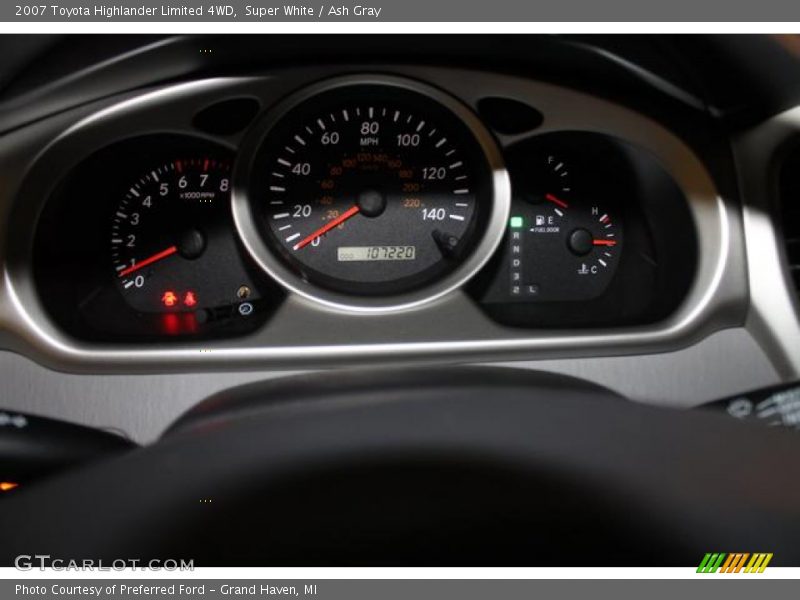 Super White / Ash Gray 2007 Toyota Highlander Limited 4WD