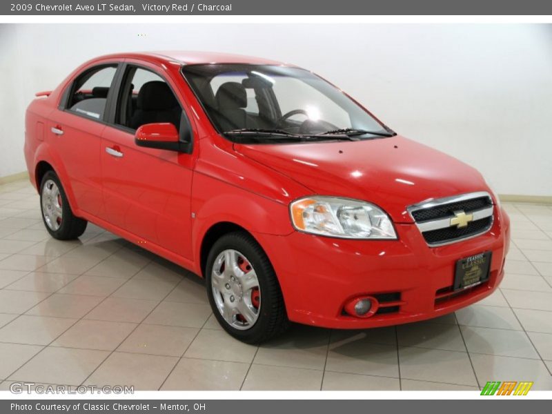 Victory Red / Charcoal 2009 Chevrolet Aveo LT Sedan