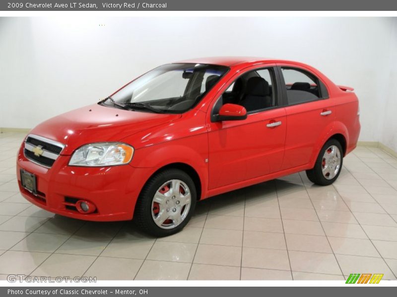 Victory Red / Charcoal 2009 Chevrolet Aveo LT Sedan