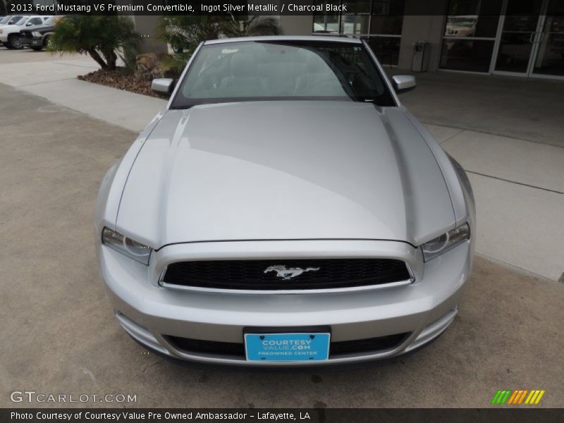 Ingot Silver Metallic / Charcoal Black 2013 Ford Mustang V6 Premium Convertible