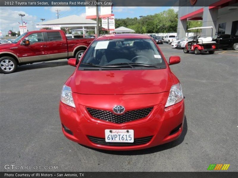 Barcelona Red Metallic / Dark Gray 2012 Toyota Yaris Sedan