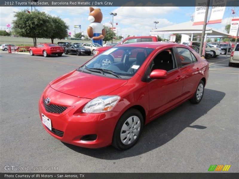 Barcelona Red Metallic / Dark Gray 2012 Toyota Yaris Sedan