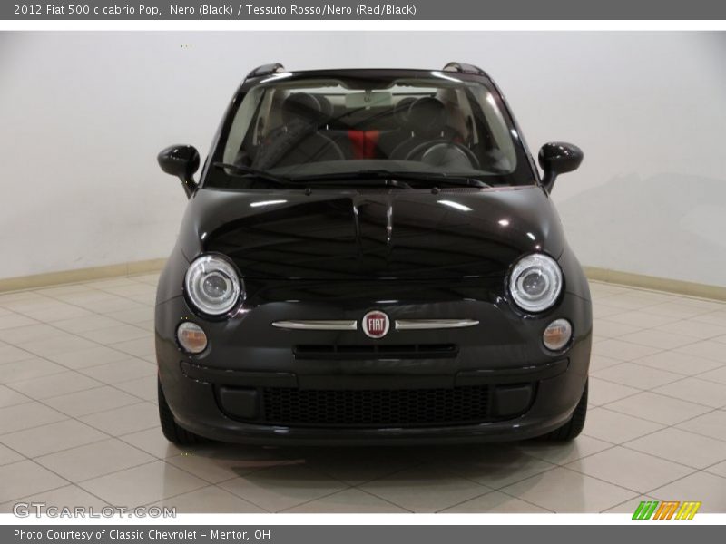 Nero (Black) / Tessuto Rosso/Nero (Red/Black) 2012 Fiat 500 c cabrio Pop