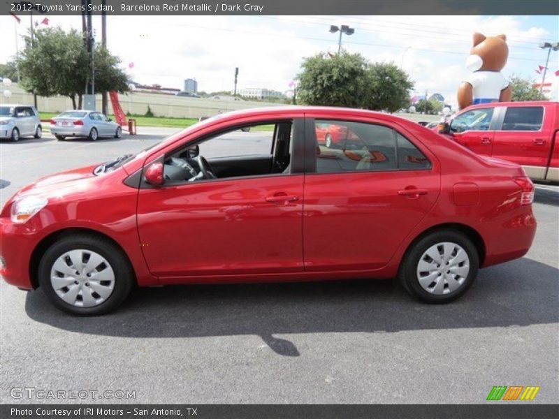 Barcelona Red Metallic / Dark Gray 2012 Toyota Yaris Sedan