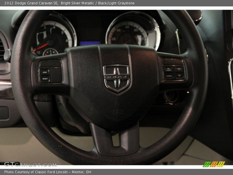 Bright Silver Metallic / Black/Light Graystone 2012 Dodge Grand Caravan SE