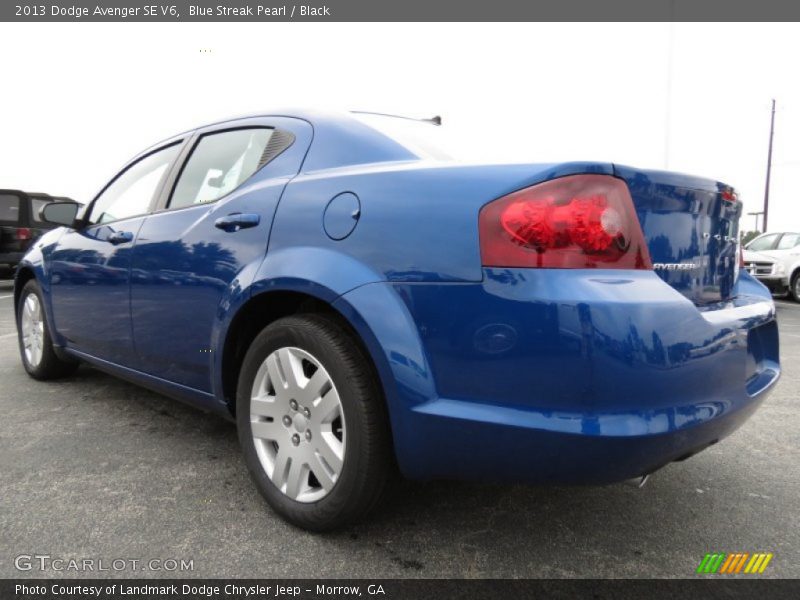 Blue Streak Pearl / Black 2013 Dodge Avenger SE V6