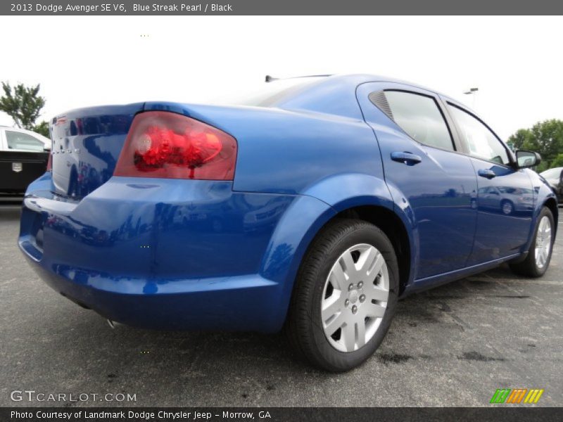 Blue Streak Pearl / Black 2013 Dodge Avenger SE V6