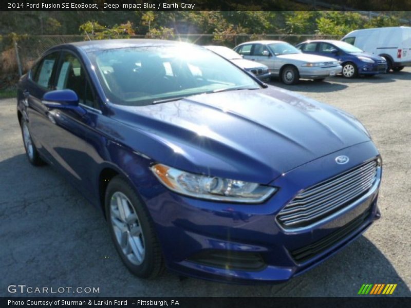 Deep Impact Blue / Earth Gray 2014 Ford Fusion SE EcoBoost