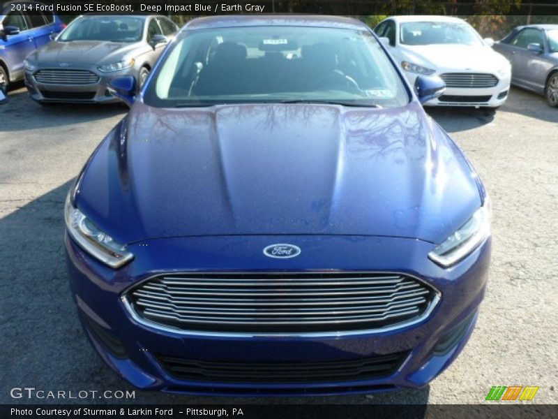 Deep Impact Blue / Earth Gray 2014 Ford Fusion SE EcoBoost