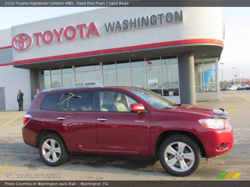 Salsa Red Pearl / Sand Beige 2010 Toyota Highlander Limited 4WD
