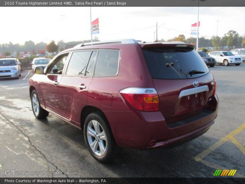 Salsa Red Pearl / Sand Beige 2010 Toyota Highlander Limited 4WD
