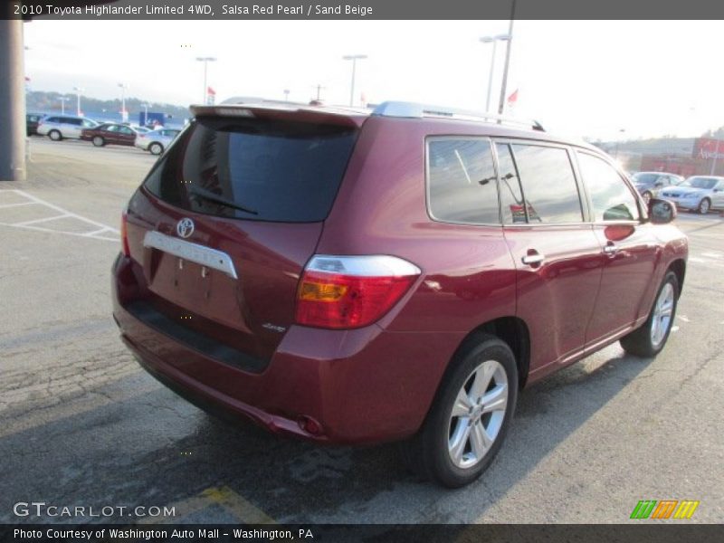 Salsa Red Pearl / Sand Beige 2010 Toyota Highlander Limited 4WD