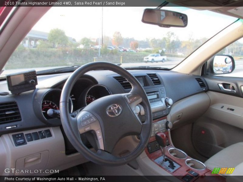 Salsa Red Pearl / Sand Beige 2010 Toyota Highlander Limited 4WD