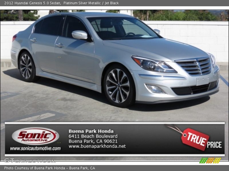 Platinum Silver Metallic / Jet Black 2012 Hyundai Genesis 5.0 Sedan