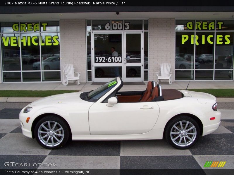 Marble White / Tan 2007 Mazda MX-5 Miata Grand Touring Roadster
