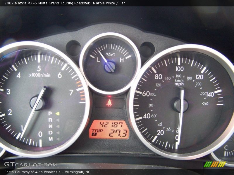 Marble White / Tan 2007 Mazda MX-5 Miata Grand Touring Roadster