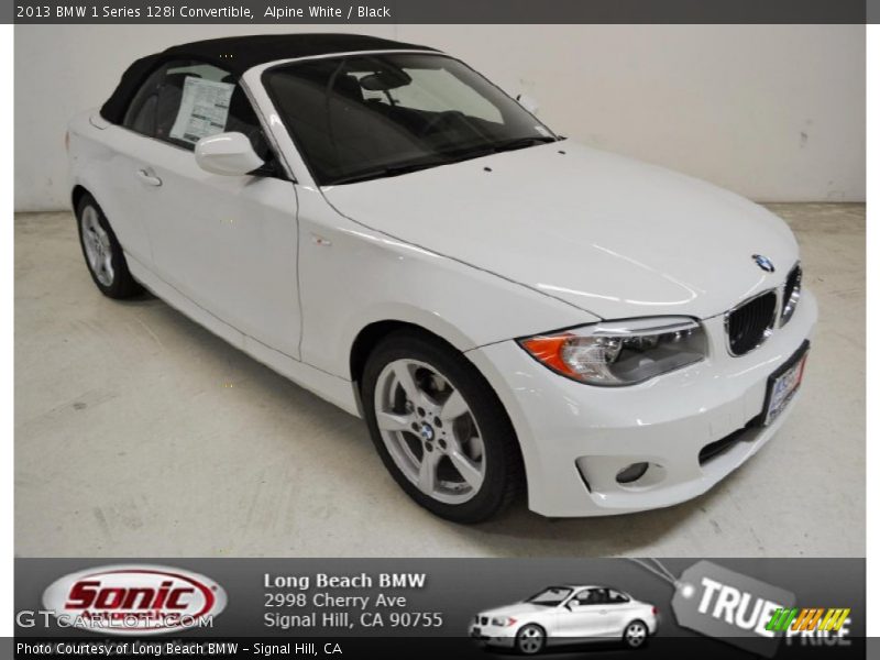 Alpine White / Black 2013 BMW 1 Series 128i Convertible