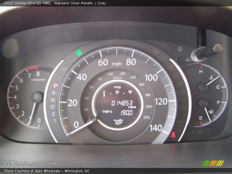 Alabaster Silver Metallic / Gray 2012 Honda CR-V EX 4WD