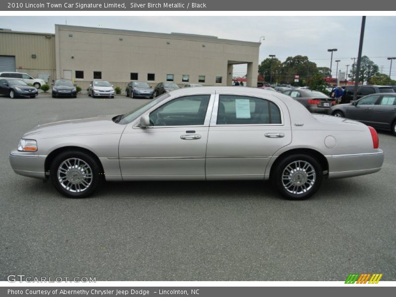 Silver Birch Metallic / Black 2010 Lincoln Town Car Signature Limited