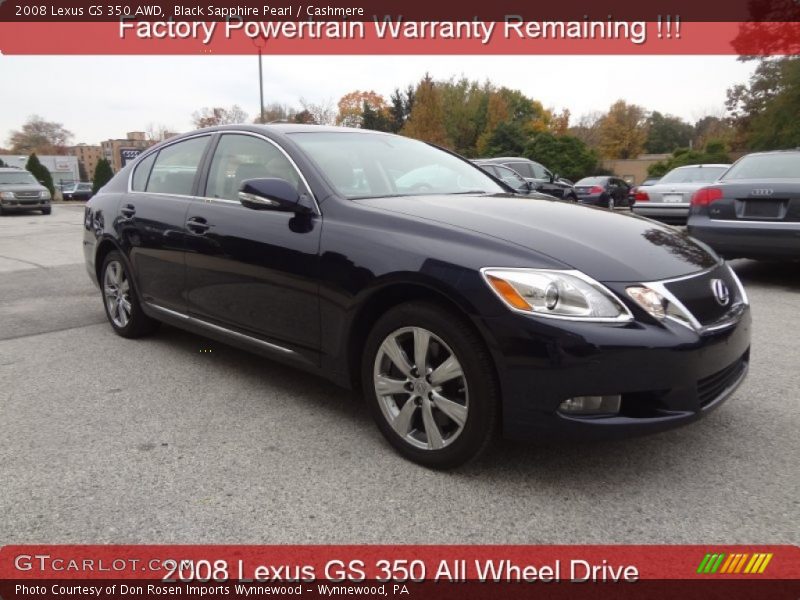 Black Sapphire Pearl / Cashmere 2008 Lexus GS 350 AWD