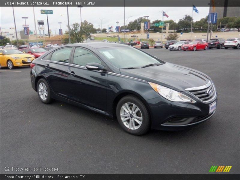 Pacific Blue Pearl / Gray 2014 Hyundai Sonata GLS