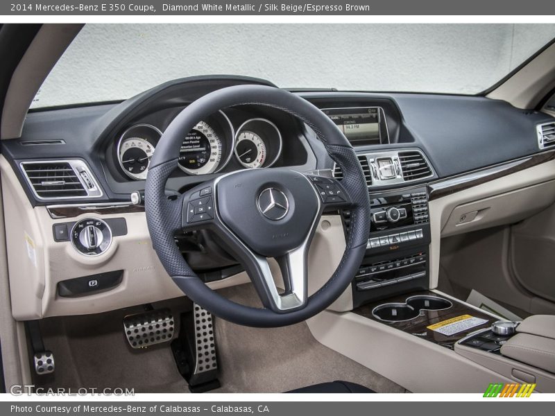 Diamond White Metallic / Silk Beige/Espresso Brown 2014 Mercedes-Benz E 350 Coupe