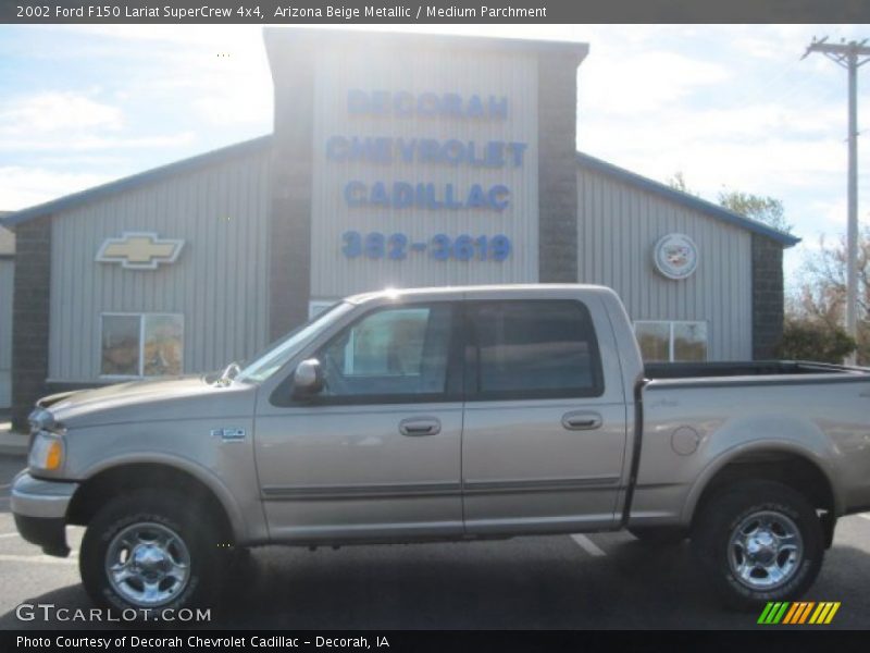 Arizona Beige Metallic / Medium Parchment 2002 Ford F150 Lariat SuperCrew 4x4